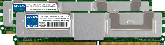 16GB (2 x 8GB) DDR2 667MHz PC2-5300 240-PIN ECC FULLY BUFFERED DIMM (FBDIMM) MEMORY RAM KIT FOR DELL SERVERS/WORKSTATIONS (4 RANK KIT CHIPKILL)
