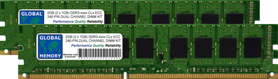 2GB (2 x 1GB) DDR3 800/1066/1333MHz 240-PIN ECC DIMM (UDIMM) MEMORY RAM KIT FOR DELL SERVERS/WORKSTATIONS