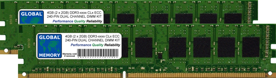4GB (2 x 2GB) DDR3 800/1066/1333/1600MHz 240-PIN ECC DIMM (UDIMM) MEMORY RAM KIT FOR SUN SERVERS/WORKSTATIONS